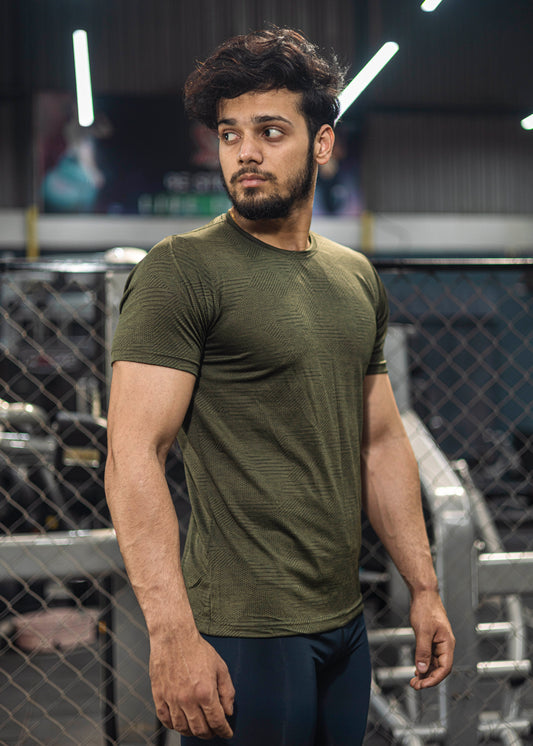 Textured T-shirt - Half Sleeves