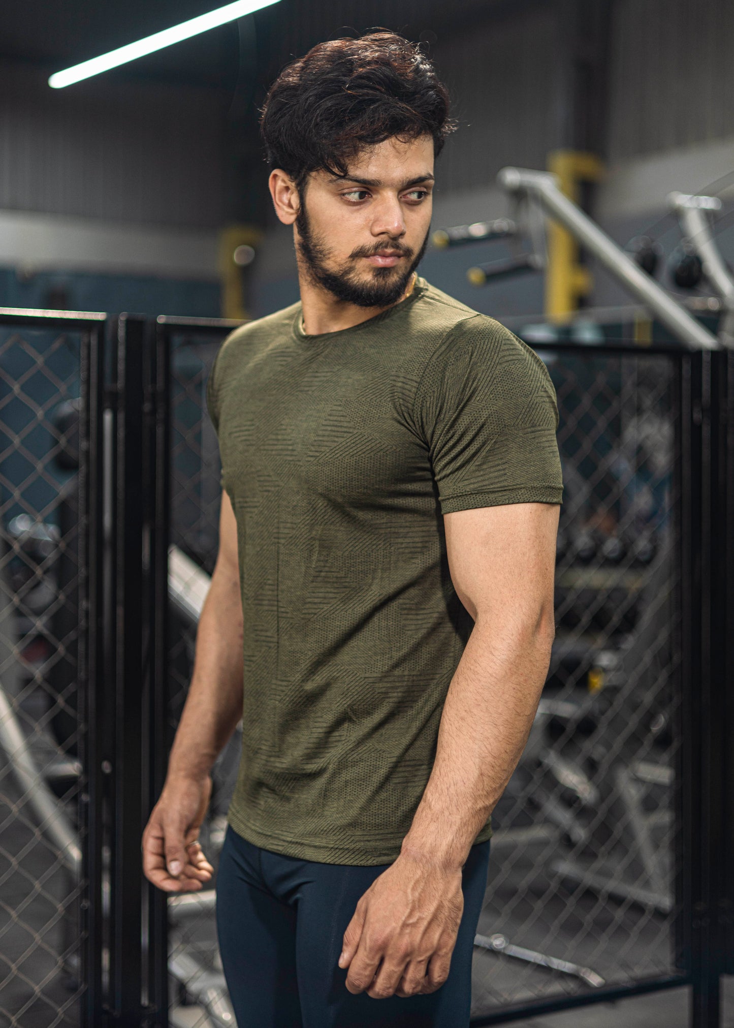 Textured T-shirt - Half Sleeves