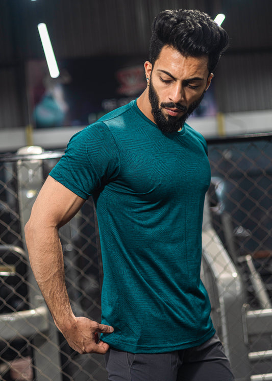 Textured T-shirt - Half Sleeves