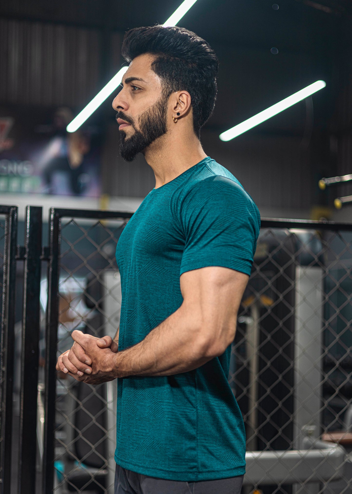 Textured T-shirt - Half Sleeves