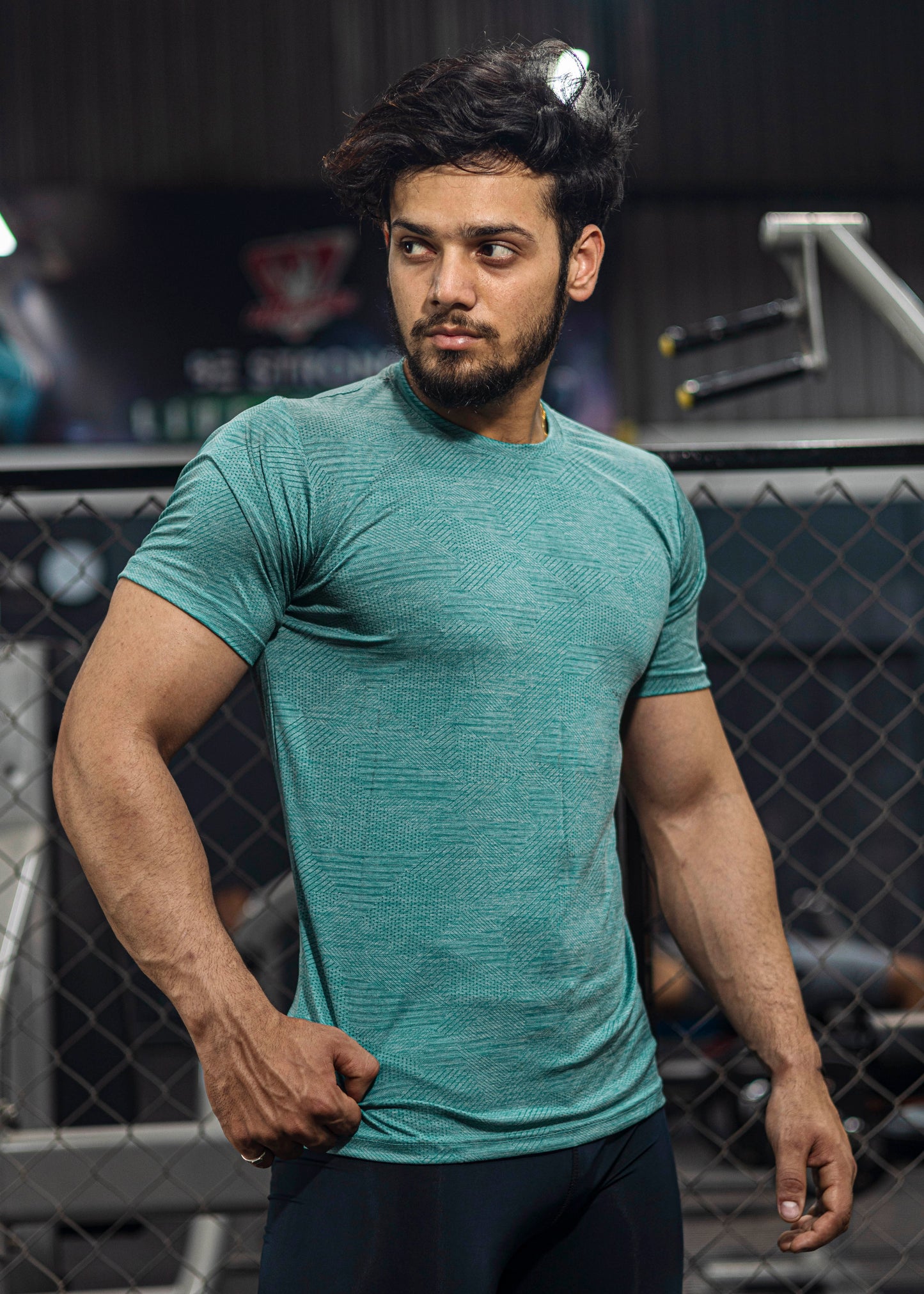 Textured T-shirt - Half Sleeves