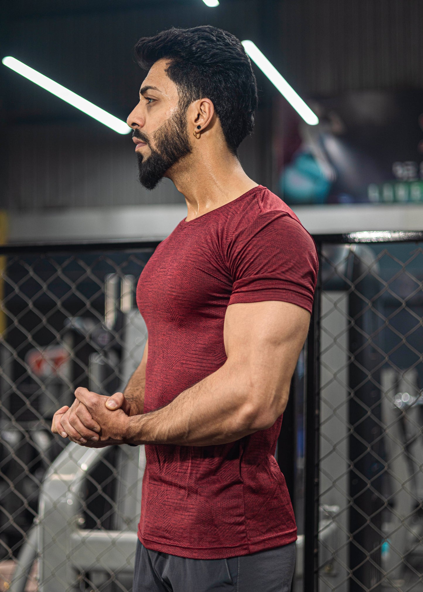 Textured T-shirt - Half Sleeves