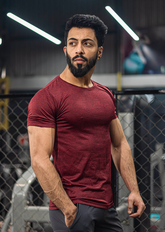 Textured T-shirt - Half Sleeves