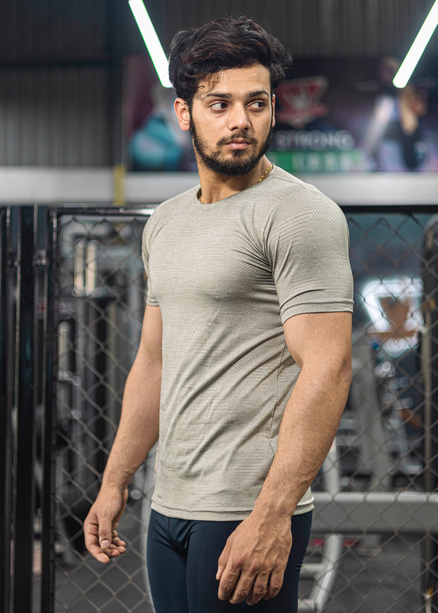 Textured T-shirt - Half Sleeves