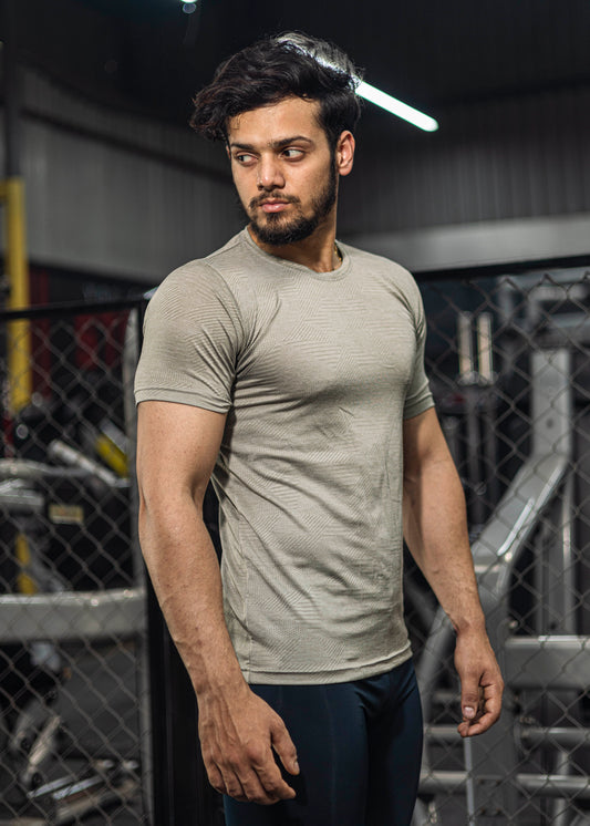 Textured T-shirt - Half Sleeves