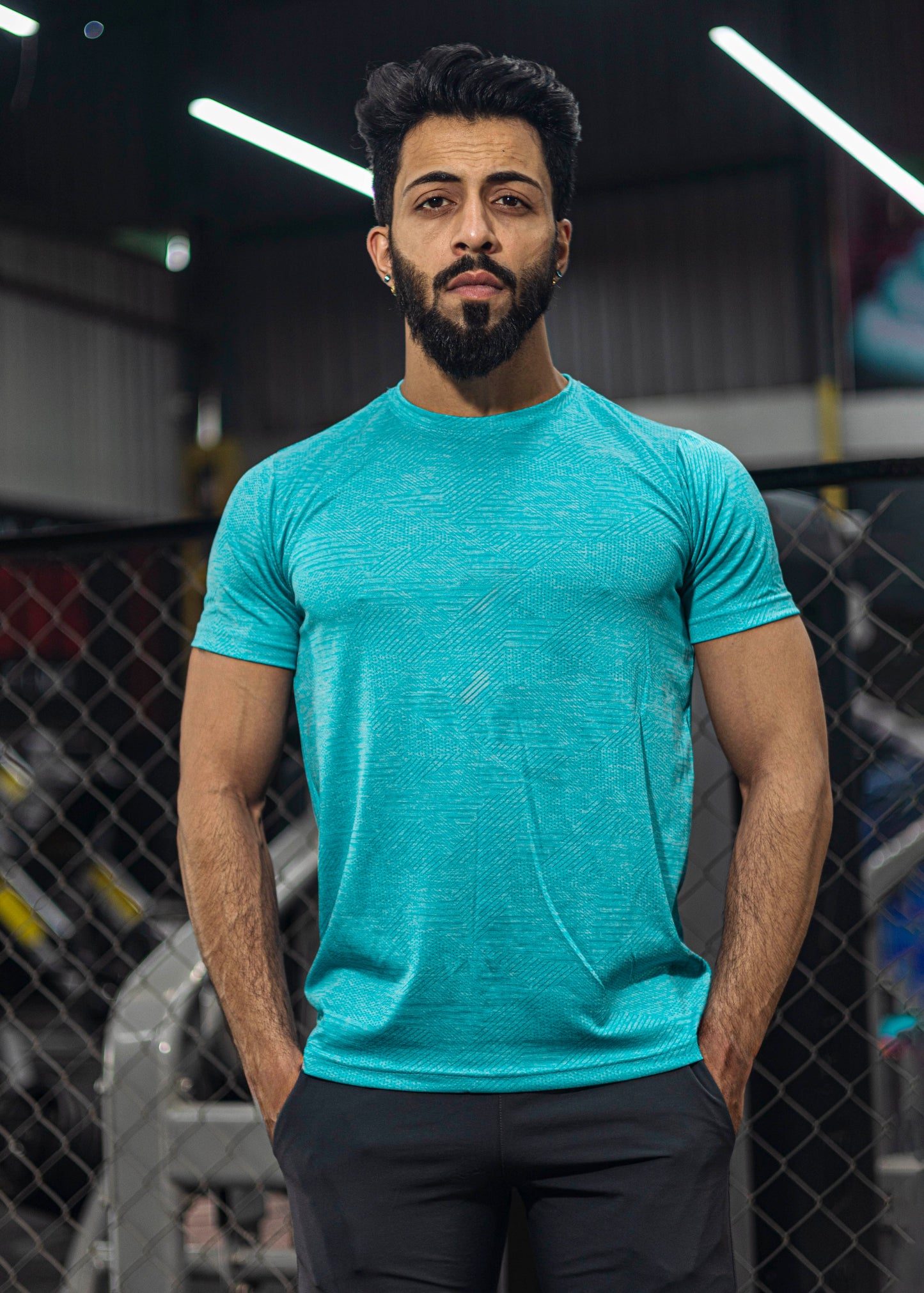 Textured T-shirt - Half Sleeves