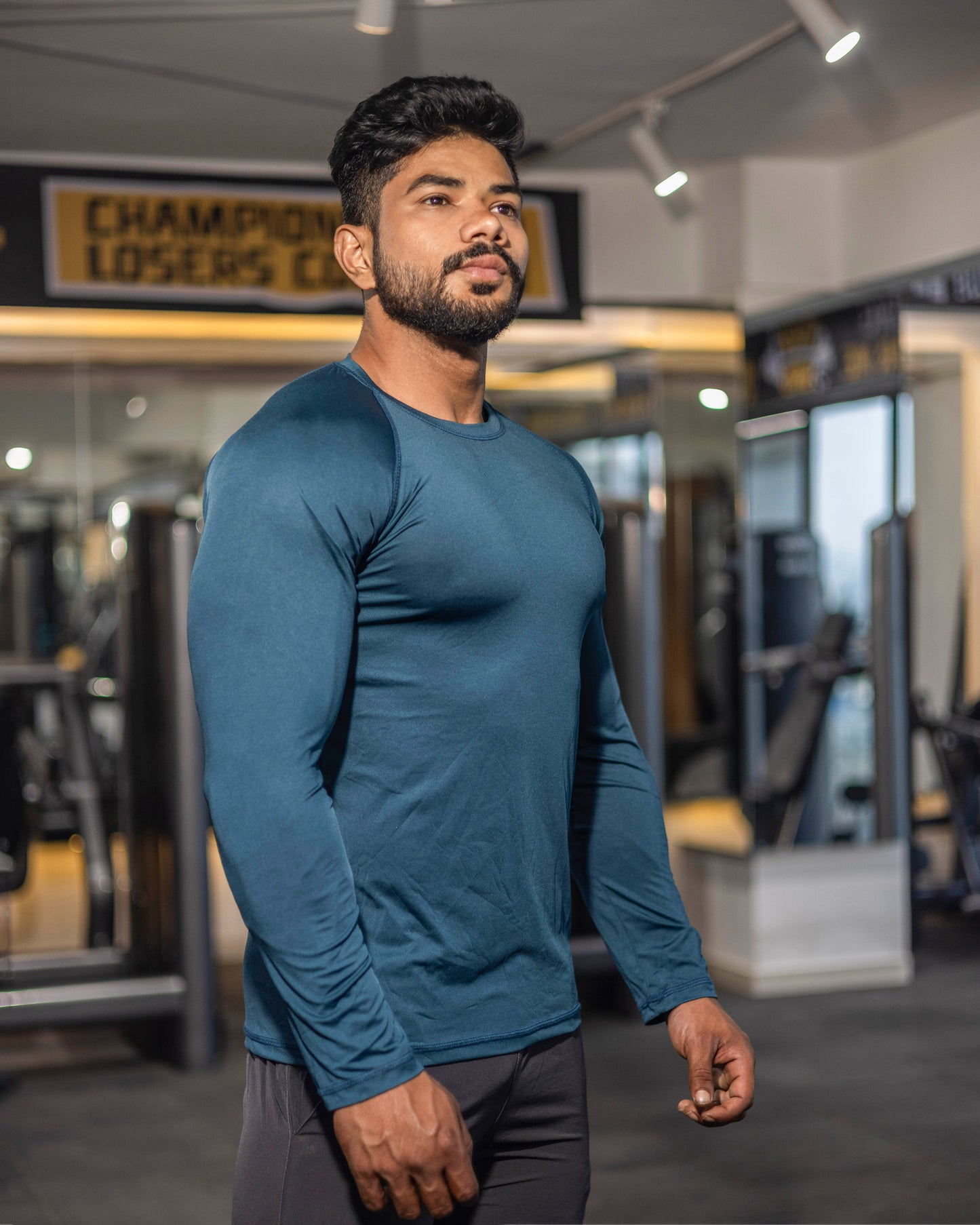 Compression T-Shirt Long Sleeves Cotton Fabric