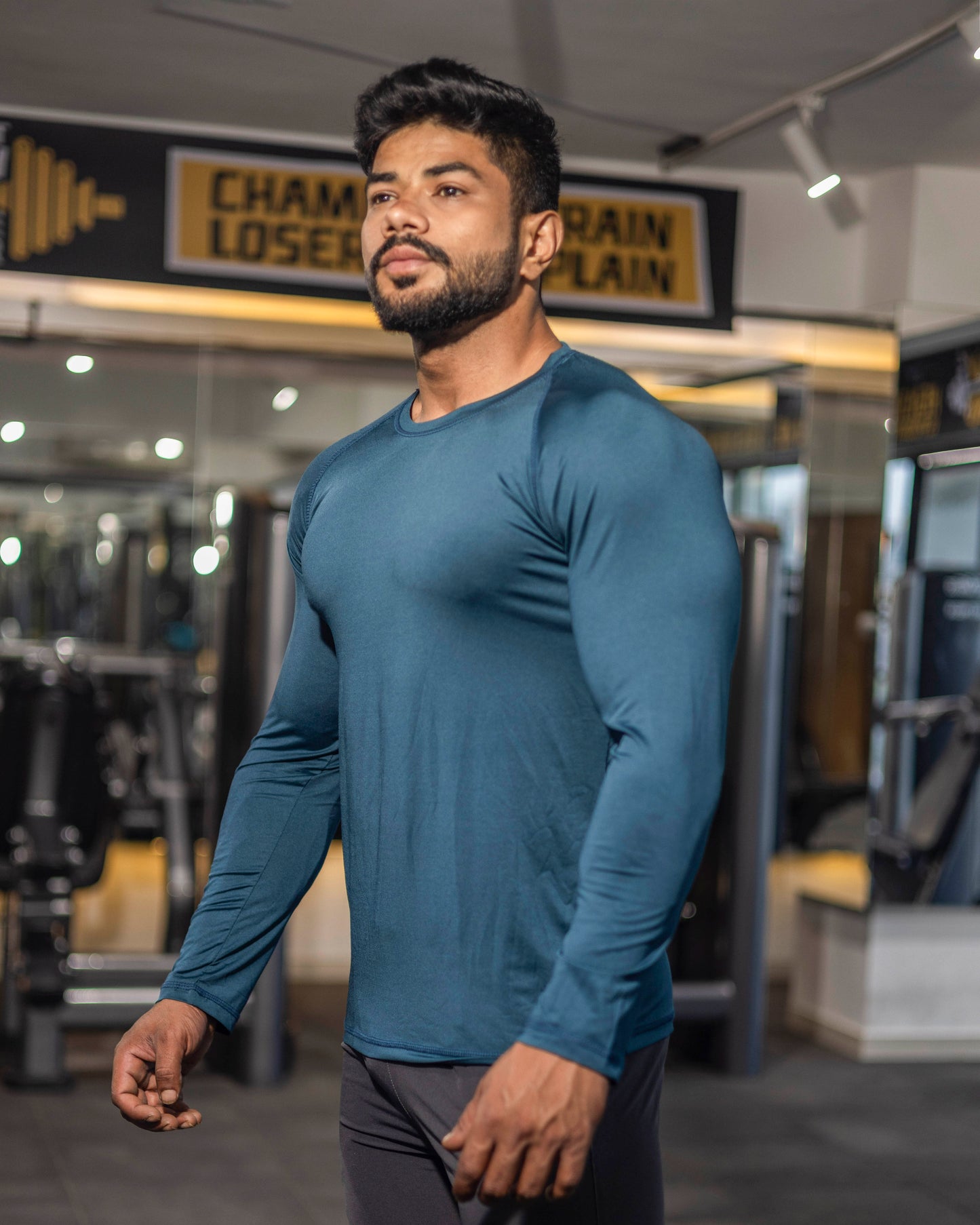 Compression T-Shirt Long Sleeves Cotton Fabric