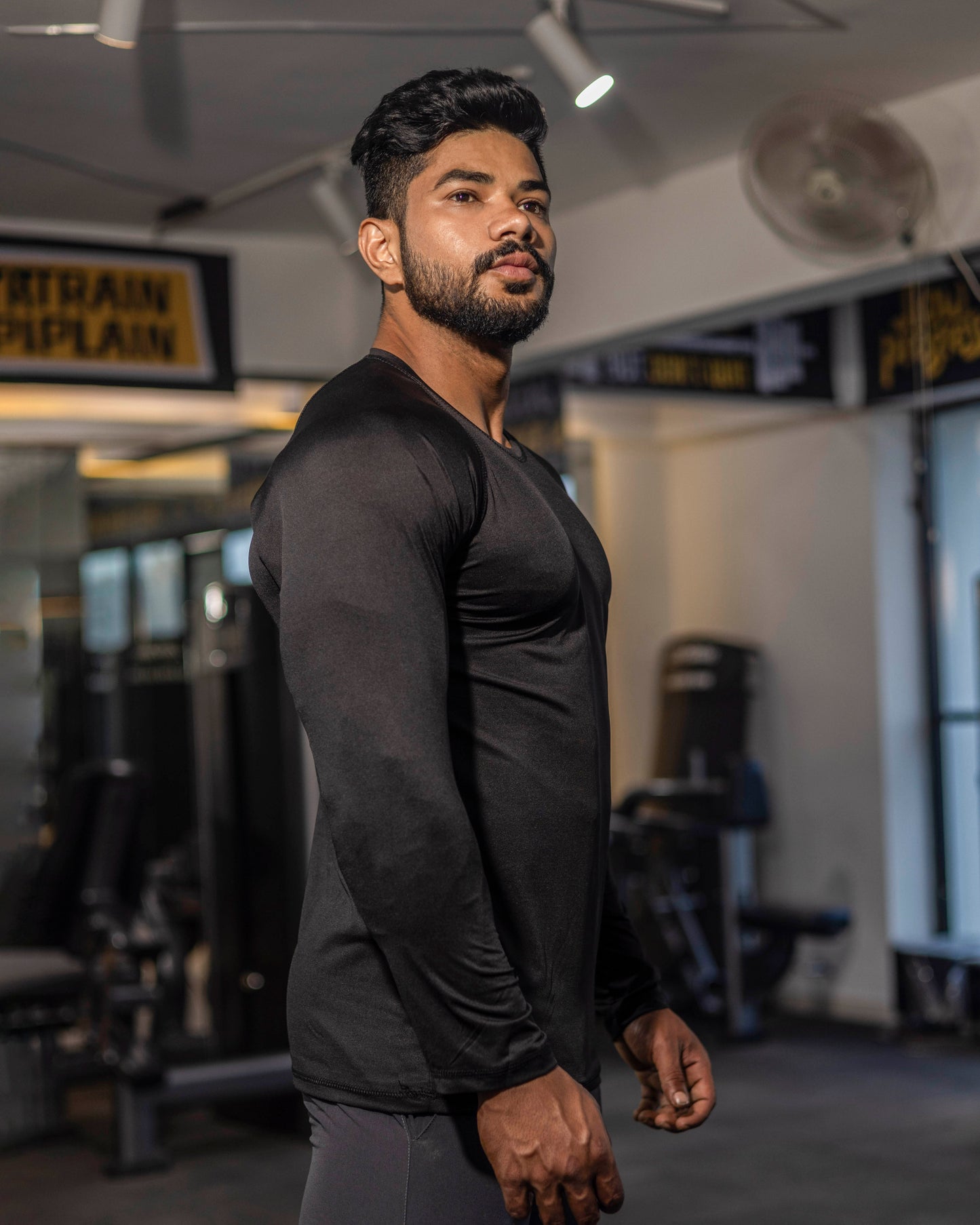 Compression T-Shirt Long Sleeves Cotton Fabric