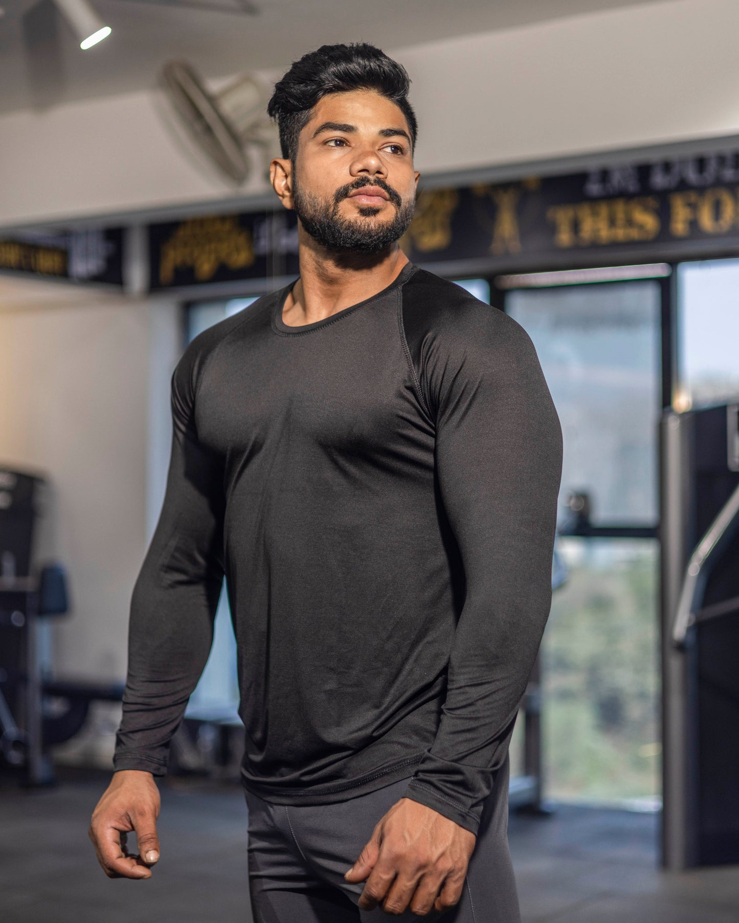 Compression T-Shirt Long Sleeves Cotton Fabric