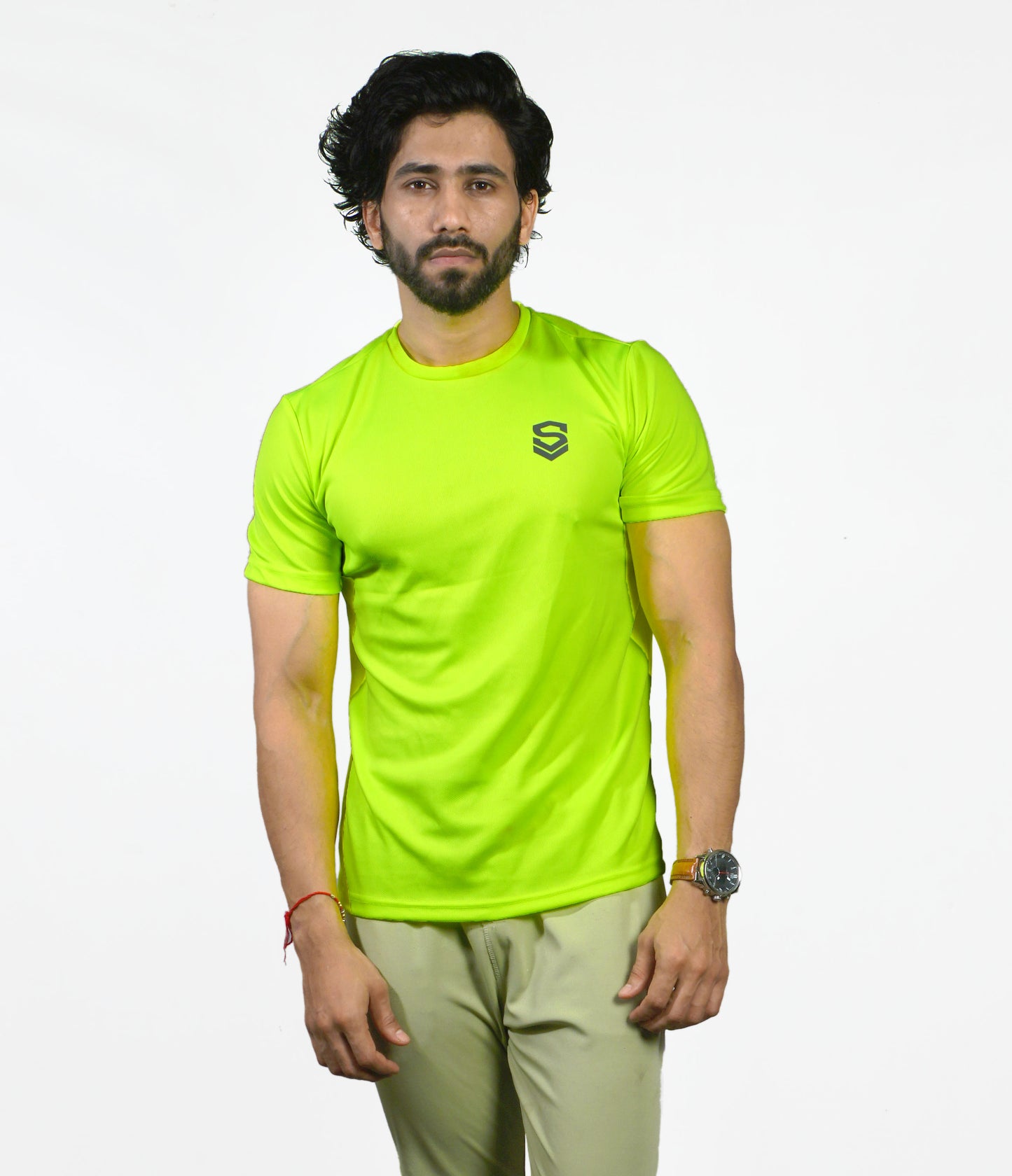 NEON GREEN HALF SLEEVE T-SHIRT