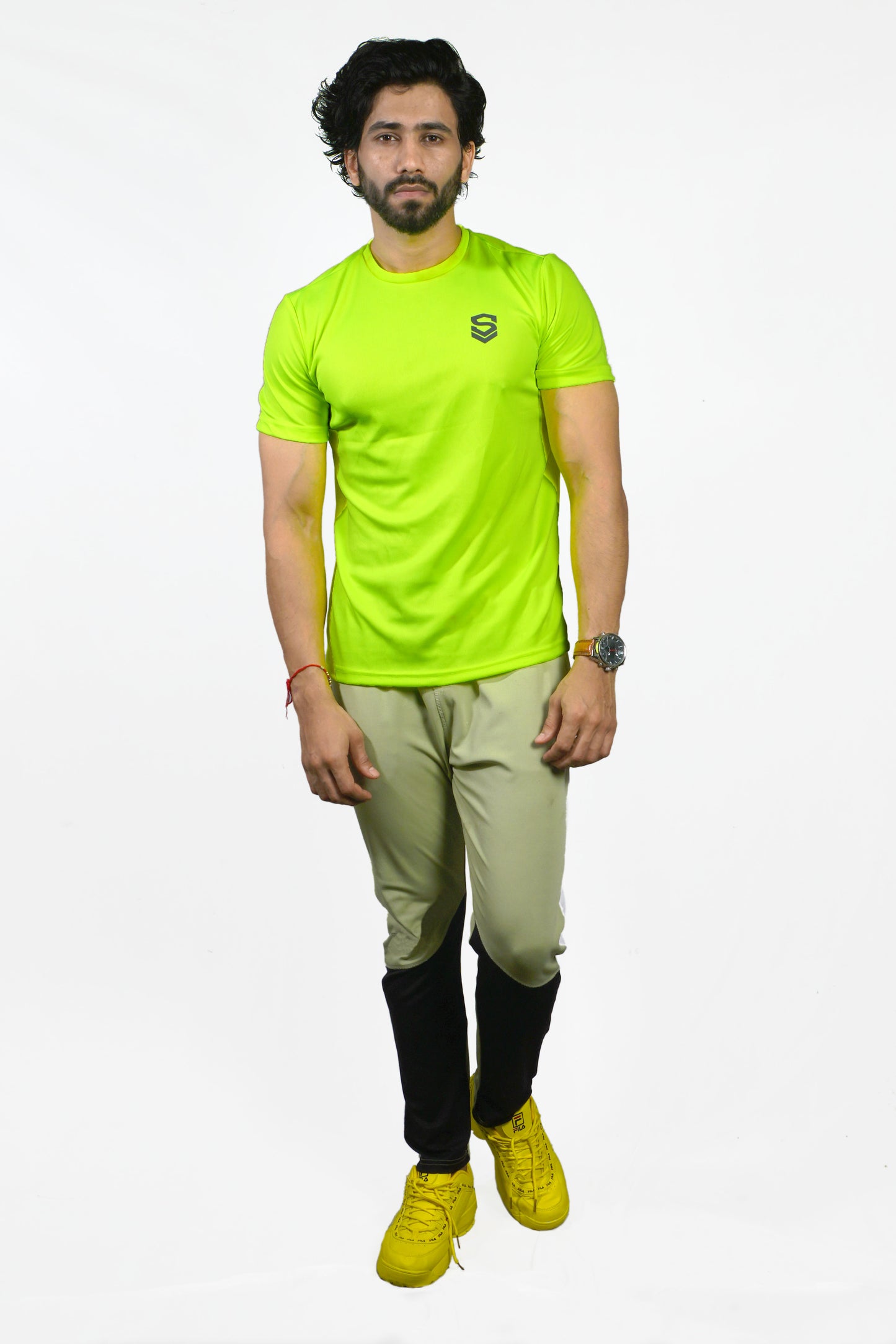 NEON GREEN HALF SLEEVE T-SHIRT