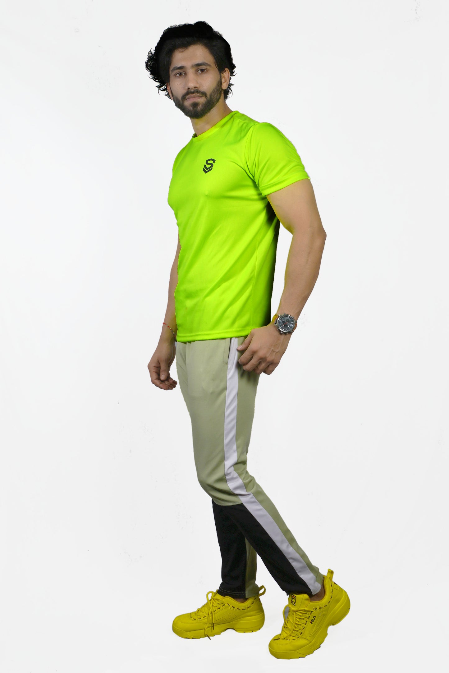 NEON GREEN HALF SLEEVE T-SHIRT