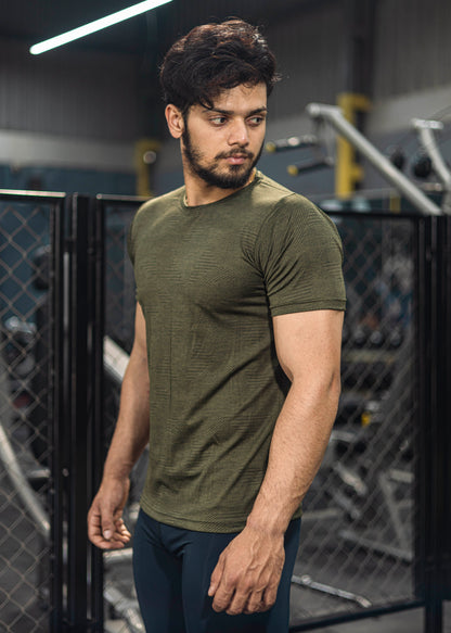 Textured T-shirt - Half Sleeves
