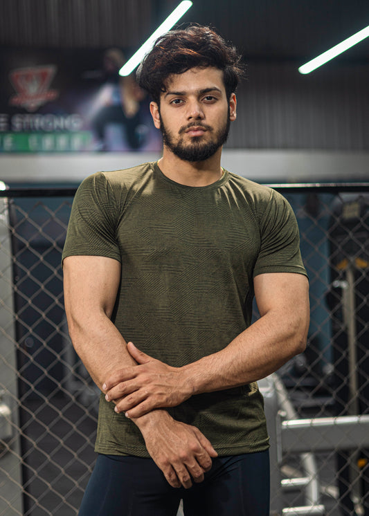 Textured T-shirt - Half Sleeves