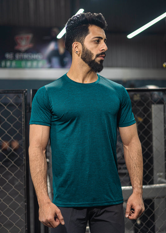 Textured T-shirt - Half Sleeves