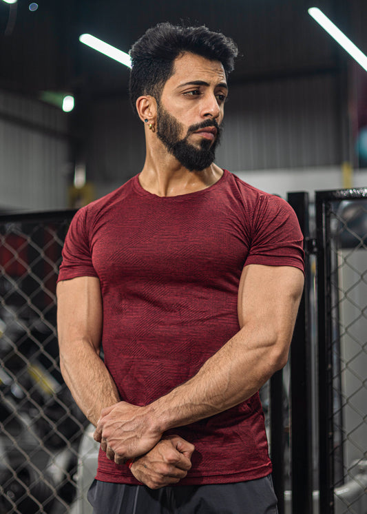Textured T-shirt - Half Sleeves
