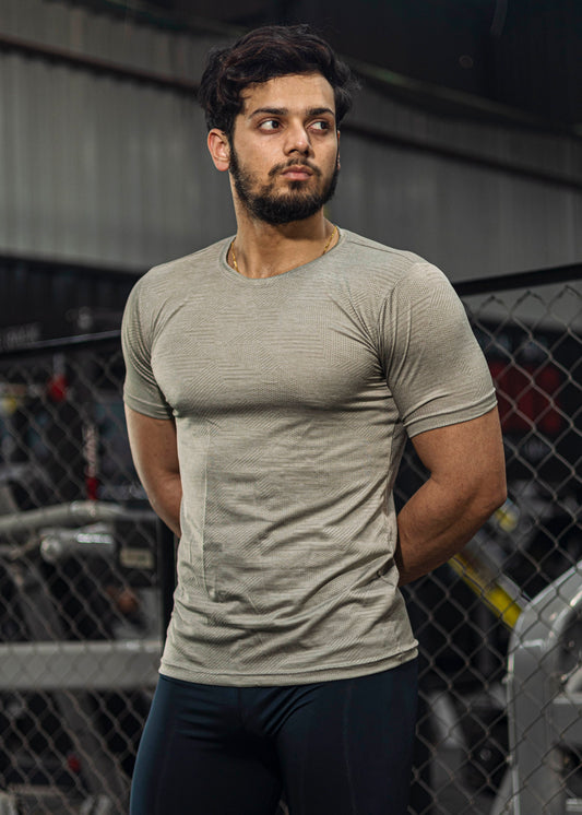Textured T-shirt - Half Sleeves