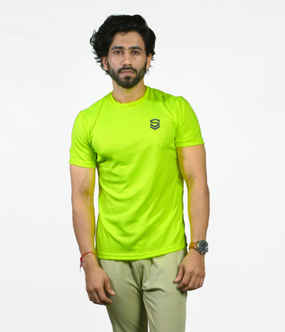 NEON GREEN HALF SLEEVE T-SHIRT